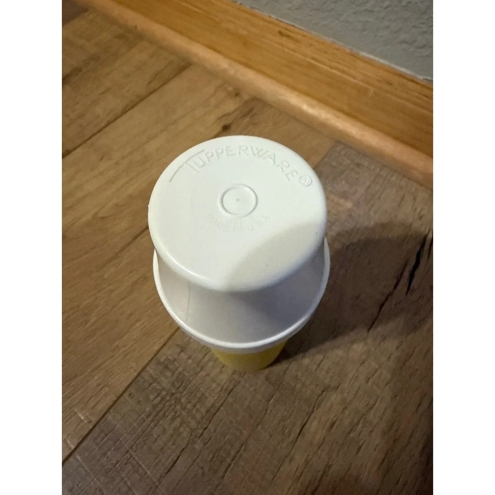 Vintage Tupperware Mustard Dispenser Harvest Yellow Pump 1329-11 Made in USA
